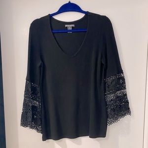 Lace trimmed sweater